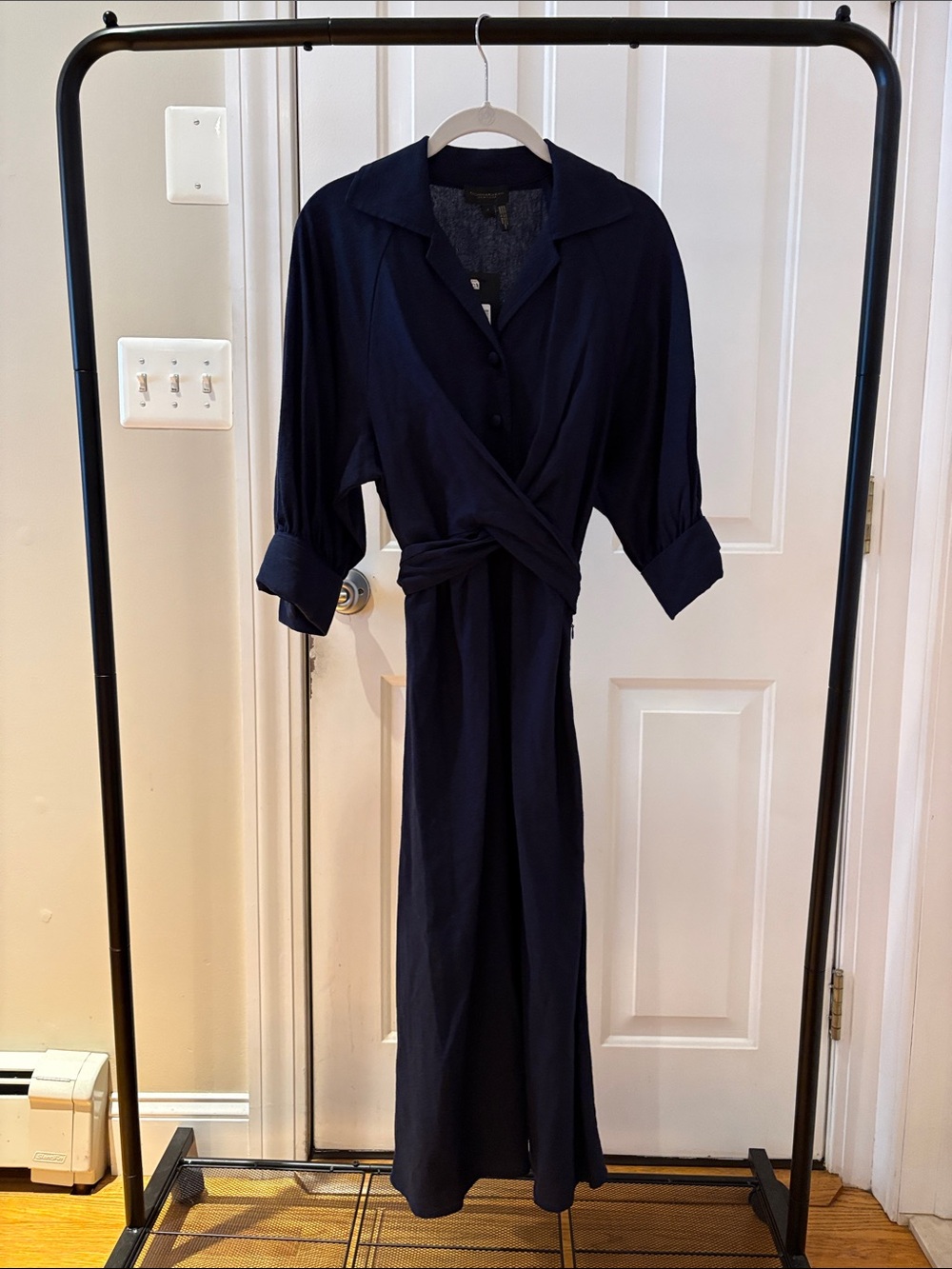 Donna Karan Navy Wrap Maxi Dress